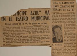 "El Príncipe Azul" va en el Teatro Municipal / Una aclaración hace Teatro de Ensayo de ...