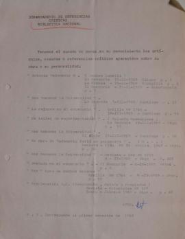 Carta del Departamento de referencias críticas de la Biblioteca Nacional a Sergio Vodanovic