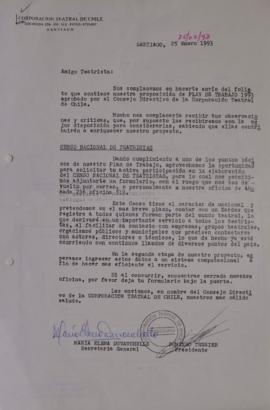 Carta de María Elena Duvauchelle y Domingo Tessier dirigida a Sergio Vodanovic