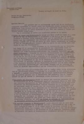 Carta de Fernando Debesa dirigida a Sergio Vodanovic
