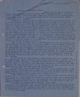 Carta de Fernando Debesa dirigida a Sergio Vodanovic