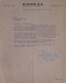 Carta de Daniel Villalobos dirigida a Sergio Vodanovic