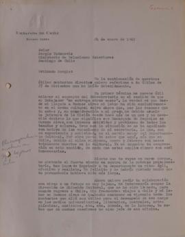Carta de Alejandro Gumucio dirigida a Sergio Vodanovic