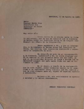 Carta de Sergio Vodanovic dirigida a Domingo Santa Cruz