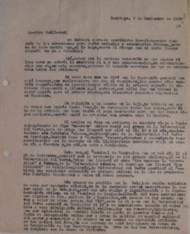 Carta de Sergio Vodanovic dirigida a Guillermo Letelier
