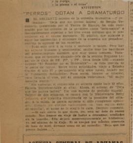 "Perros" dotan a dramaturgo