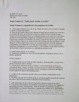 Sergio Vodanovic: "Nadie puede enseñar a escribir"