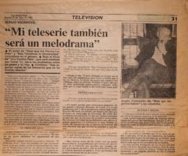 Sergio Vodanovic: "Mi teleserie también será un melodrama"