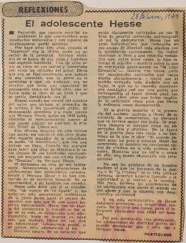 Reflexiones. El adolescente Hesse