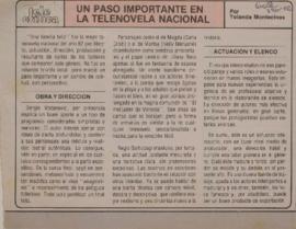 Un paso importante en la telenovela nacional