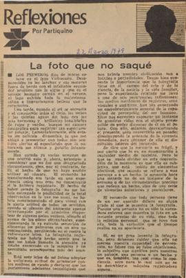 Reflexiones. La foto que no saqué