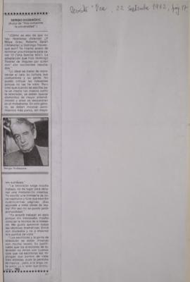 Sergio Vodanovic (Autor de "Nos tomamos la universidad".)