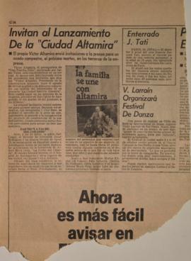 Invitan al Lanzamiento De la "Ciudad Altamira"