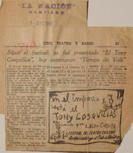 Sigue el festival: ya fué presentado "El Tony Cosquillas", hoy se estrenarán "Tiem...