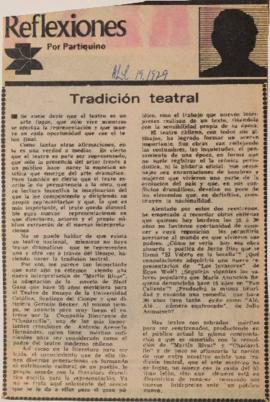 Reflexiones. Tradición teatral