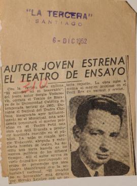 Autor joven estrena el Teatro de Ensayo