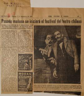 Pasado mañana se iniciará el festival del teatro chileno