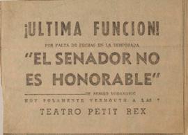 Anuncio publicitario El senador no es honorable