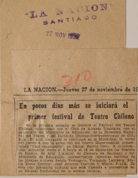 En pocos días más se iniciará el primer festival de Teatro Chileno