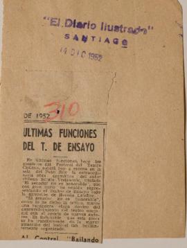 Últimas funciones del T. de Ensayo