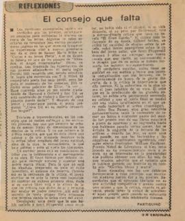 Reflexiones. El consejo que falta