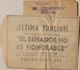 Anuncio publicitario de El senador no es honorable
