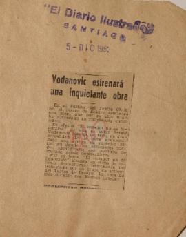 Vodanovic estrenará una inquietante obra