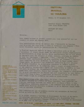 Carta en francés de Jack Lang dirigida a Sergio Vodanovic