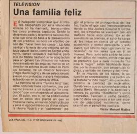 Crítica miniserie "Una familia feliz" (1982)