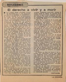 Reflexiones. El derecho a vivir y a morir