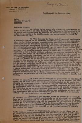 Carta de Sergio Vodanovic dirigida a Claudio Orrego