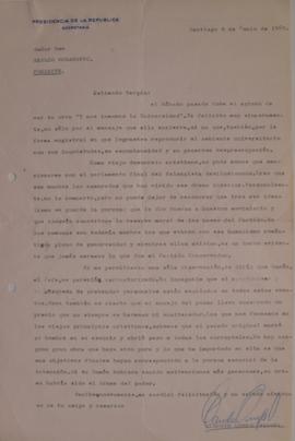 Carta de Claudio Orrego dirigida a Sergio Vodanovic