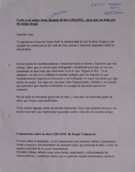 Carta de Raúl Osorio dirigida a Juan Cuevas