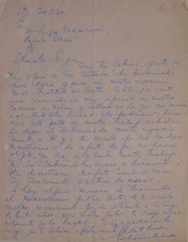 Carta de María Maluenda y Roberto Parada dirigida a Sergio Vodanovic