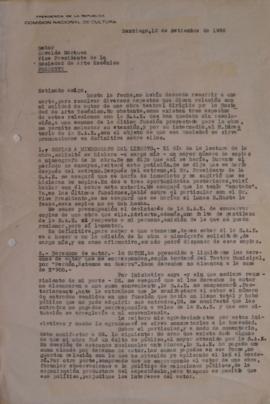 Carta de Sergio Vodanovic dirigida a Osvaldo Márquez