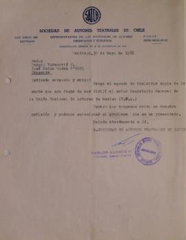 Carta de Carlos Illanes dirigida a Sergio Vodanovic