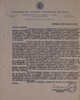 Carta de Isidoro Basis dirigida a Sergio Vodanovic