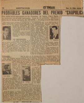 Probables ganadores del premio "Caupolicán"
