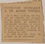 Distinción otorgada a un autor teatral