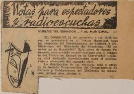 Notas para espectadores y radioescuchas