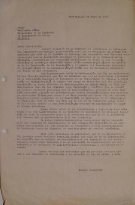 Carta de Sergio Vodanovic dirigida a Guillermo Atías