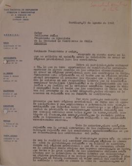 Carta de Sergio Vodanovic dirigida a Guillermo Atías