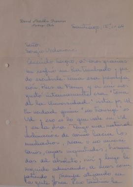 Carta de David Stitchkin dirigida a Sergio Vodanovic