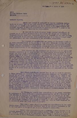 Carta de Sergio Vodanovic dirigida a Eugenio Dittborn