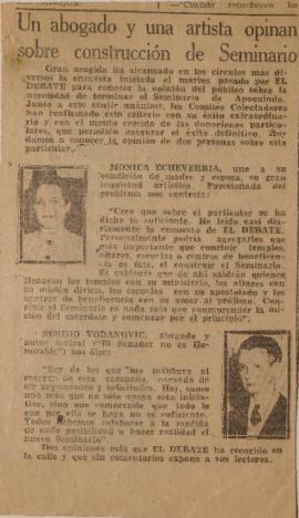 Un abogado y una artista opinan sobre construcción de Seminario