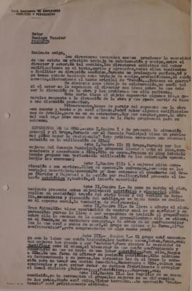Carta de Sergio Vodanovic dirigida a Domingo Tessier