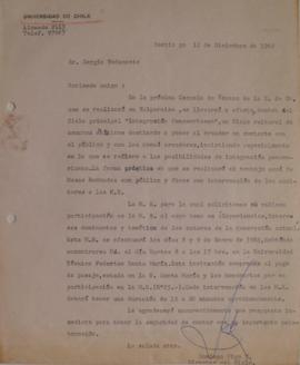 Carta de Domingo Piga dirigida a Sergio Vodanovic