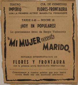 Anuncio publicitario Mi mujer necesita marido