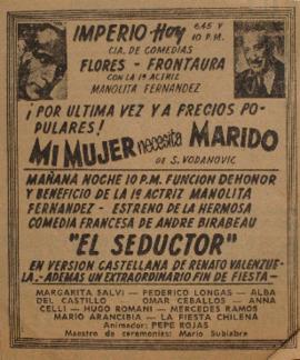 Anuncio publicitario Mi mujer necesita marido