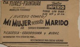 Anuncio publicitario Mi mujer necesita marido